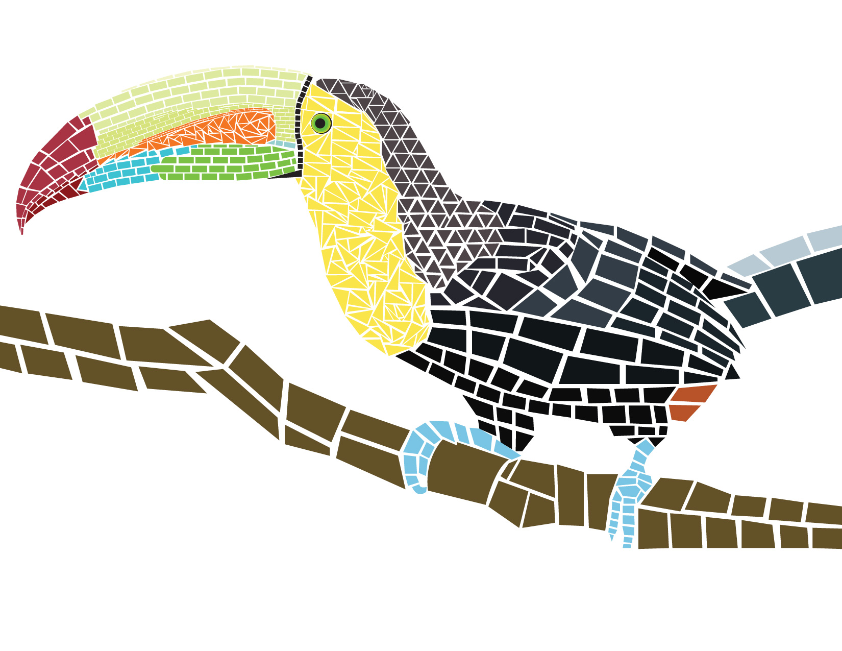 Geometric toucan illustration